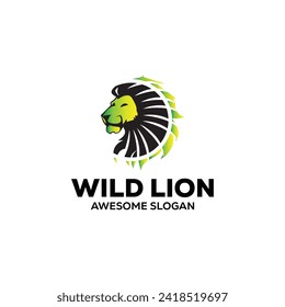 vector lion mascot illustration logo design