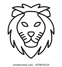 Vector Lion Outline Icon Design
