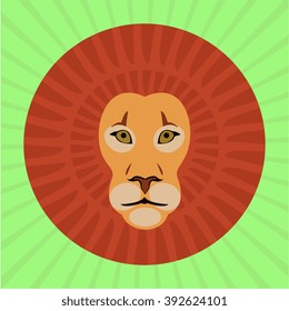 Vector lion with pattern mane