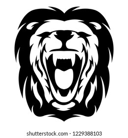 Vector of lion roar with white background