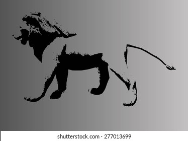 Vector lion silhouette