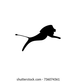 Vector lion silhouette view side for retro logos, emblems, badges, labels template vintage design element. Isolated on white background