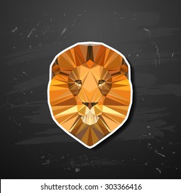 vector lion in the style of origami abstract triangle polygonal