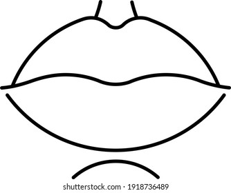Vector lip contour. Simple doodle of a lip.