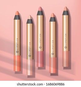 Vector Lip / Eyeshadow Pencil in Metallic Gold Coat Packaging