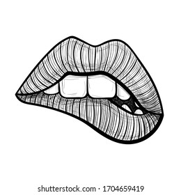 Vector lip, hand draw illustration 