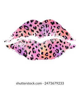 lip isolated  leopard
