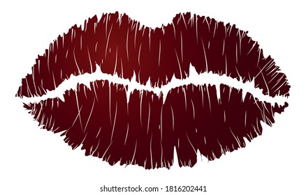 Vector lip mark in graphic style