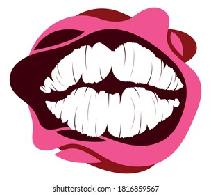 Vector lip mark in graphic style