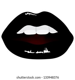 Vector Lips In Black Color