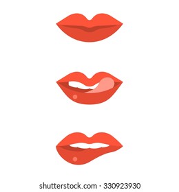 Vector Lips, Flat Design