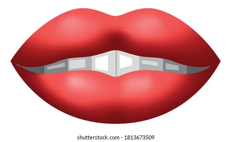 Vector lips in graphic style
