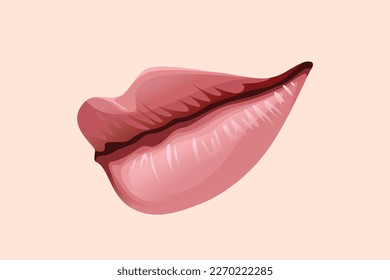 Vector Lips Illistration, Pink Lip