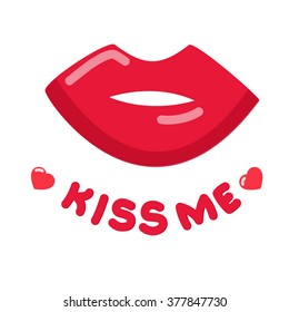  Vector lips. Kiss me