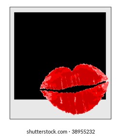 Vector Lips On Blank Photo