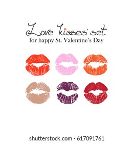 Vector lips for Saint Valentine's day. 