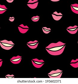 Vector lips seamless pattern.