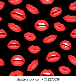 Vector Lips Seamless Pattern Stock Vector (Royalty Free) 781270042 ...