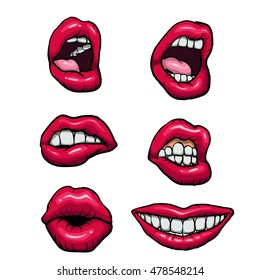 Vector lips set.