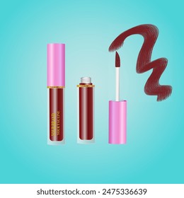 Vector of lipstic brand cosmetics for woman beauty its could be edited easyly, and good for brand to make new model of mock up and can be use for marketing and business cosmetics.