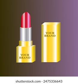 Vector of lipstic brand cosmetics for woman beauty its could be edited easyly, and good for brand to make new model of mock up and can be use for marketing and business cosmetics.