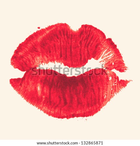Vector lipstick kiss