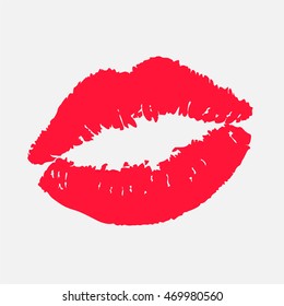Vector lipstick kiss. Design element