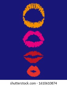 [Vector] Lipstick, kiss mark, symbol