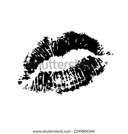 Vector lipstick lips kiss isolated on white background