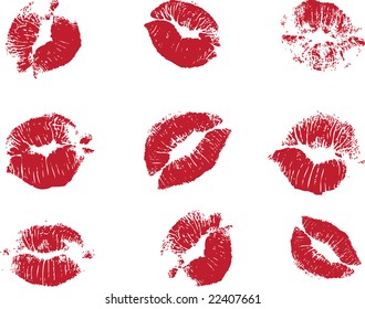 Vector Lipstick Marks