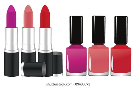 vector lipstick and nail polish