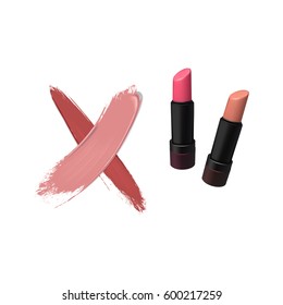Vector lipstick on white background. Beauty illustration