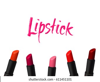Vector lipstick on white background. Beauty illustration