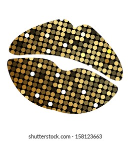 Vector lipstick print with disco lights