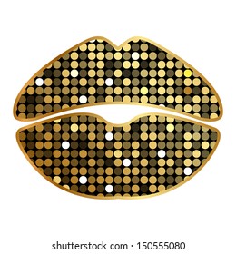 Vector lipstick print with sparkles