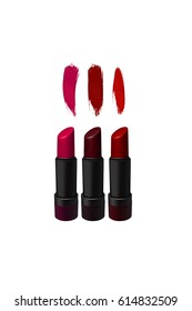 Vector lipstick set on white background. Beauty illustration