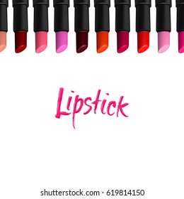 Vector lipstick set on white background. Beauty illustration