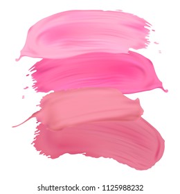 Vector lipstick smears isolated on white background. Modern design element for salons, beauty shops.