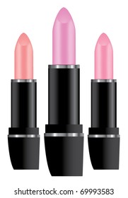 vector lipsticks isolated on white