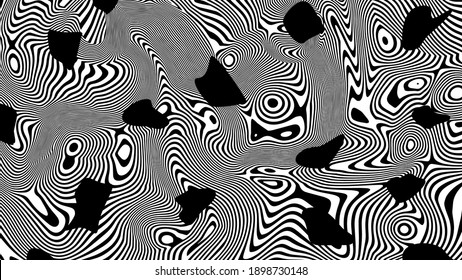 Vector liquid abstract black and white background