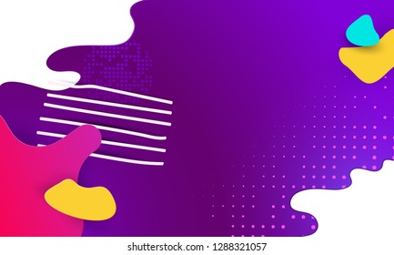 Vector liquid color abstract geometric shapes on dark background with neon colors. Dynamical colored forms and line abstract banners with flowing fluid organic shapes.