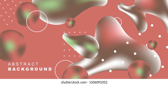 Vector liquid effect background for banner and card. Trendy fluid illustration