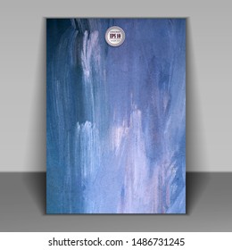 Vector liquid flow. Alcohol ink blue flow splash. Watercolor Cover with dynamic background. Shapes with gradients composition. Eps10 template.