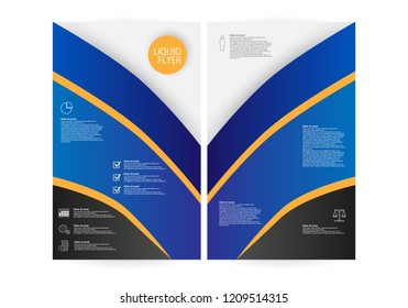 Vector liquid flyer on white background for business company and web marketing