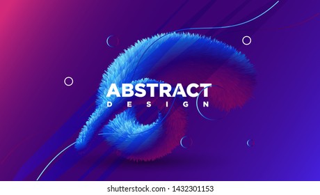 Vector Liquid. Realistic 3D Feather Effect. Vector Eps 10