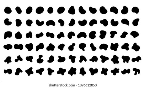 Vector liquid shadows random shapes. Black cube drops simple shapes. vector illustration isolate on white background.