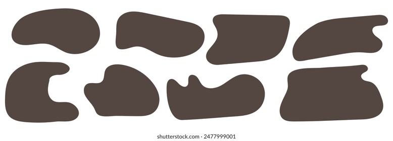 Vector liquid shadows random shapes. Cube drops simple shapes. vector illustration isolate on white background. Liquid abstract blob shape. Eps 10.