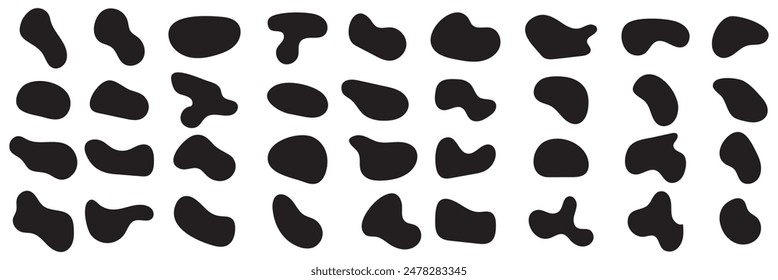 Vector liquid shadows random shapes. Black cube drops simple shapes. vector illustration isolate on white background.