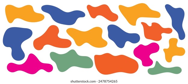 Vector liquid shadows random shapes. Black cube drops simple shapes. vector illustration isolate on white background.