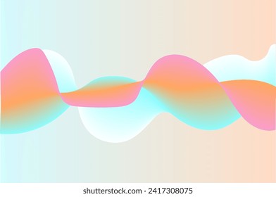 Vector liquid shapes and holographic gradients. Abstract background wallpapers